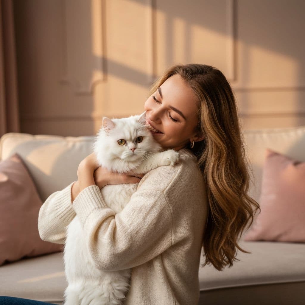 María José con su mascota